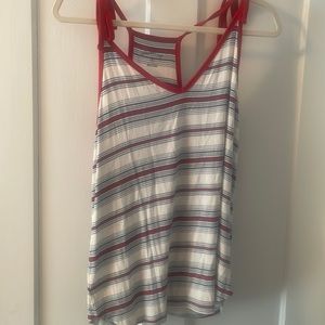 Red white and blue tank top. Tie straps. XL